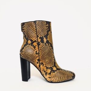 AQUA Snakeskin Patterned Ankle Boots